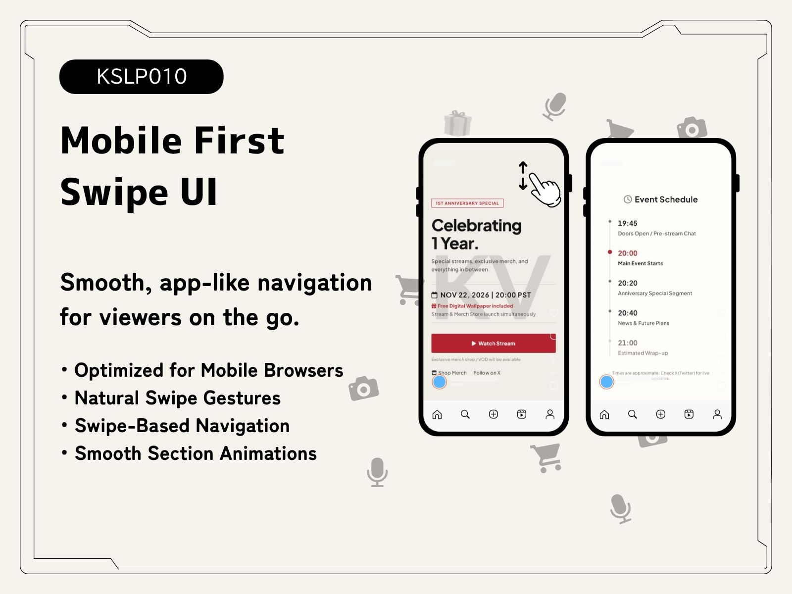 KSLP010 | Live Stream & Merch Drop Landing Page Template