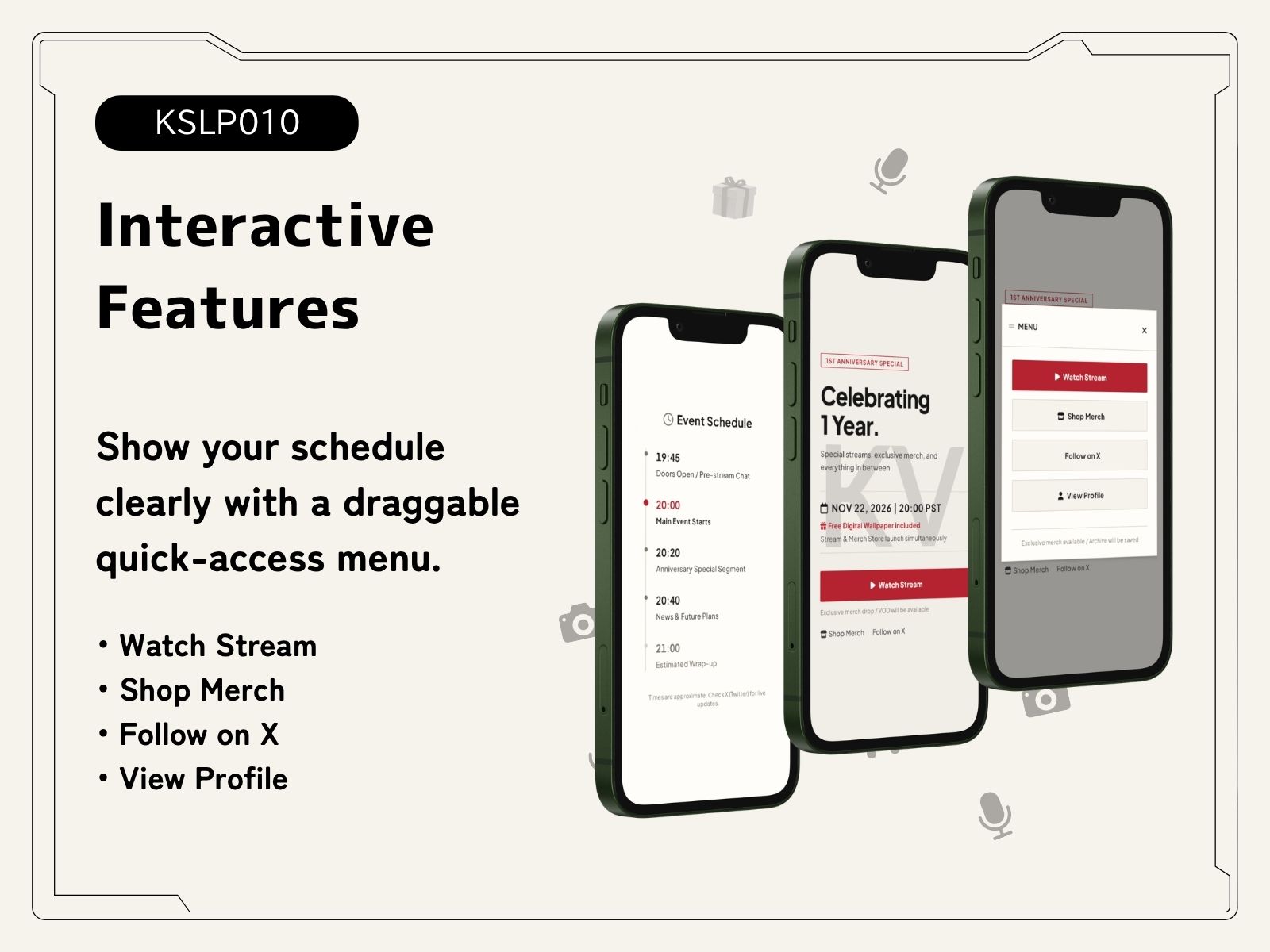 KSLP010 | Live Stream & Merch Drop Landing Page Template