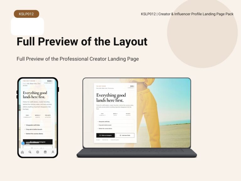 KSLP012-01 | Creator & Influencer Profile Landing Page