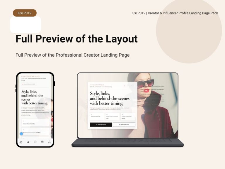 KSLP012-10 | Creator & Influencer Profile Landing Page