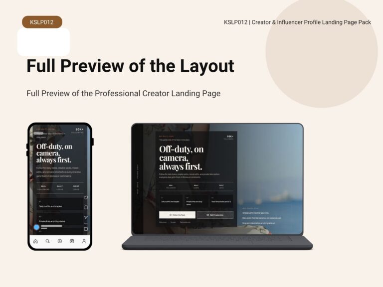 KSLP012-02 | Creator & Influencer Profile Landing Page
