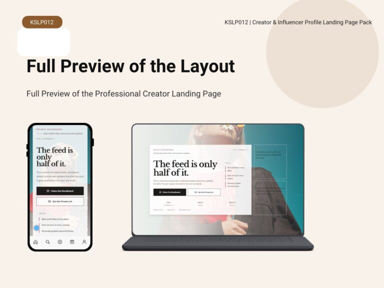 KSLP012-03 | Creator & Influencer Profile Landing Page