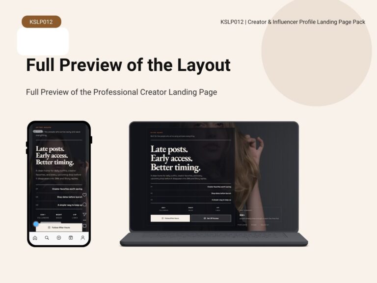 KSLP012-04 | Creator & Influencer Profile Landing Page