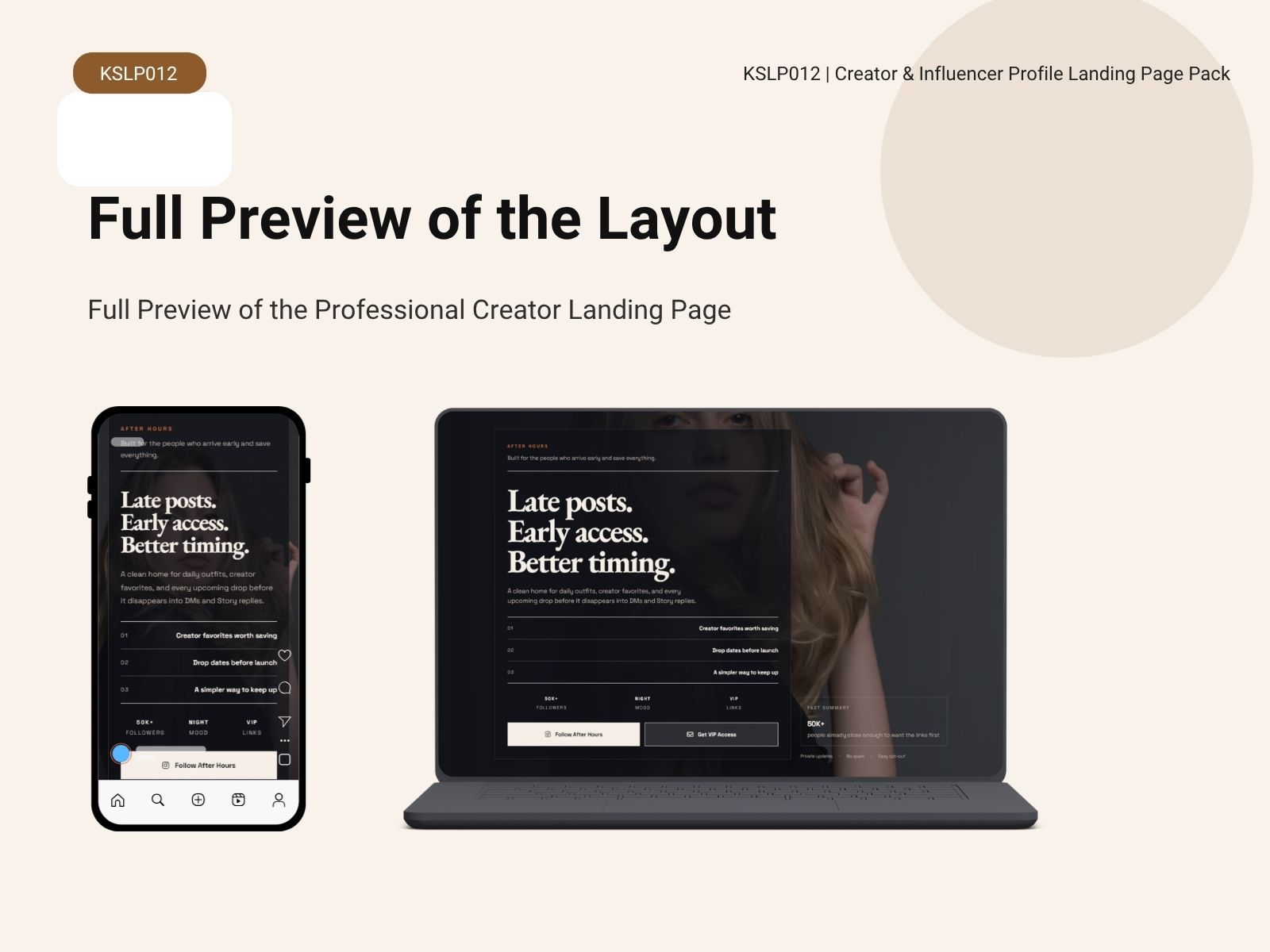 KSLP012-04 | Creator & Influencer Profile Landing Page