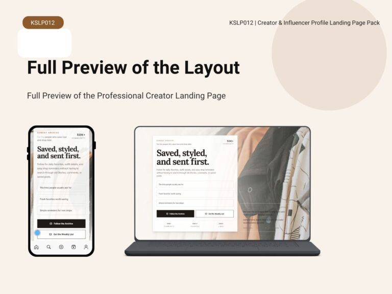 KSLP012-05 | Creator & Influencer Profile Landing Page