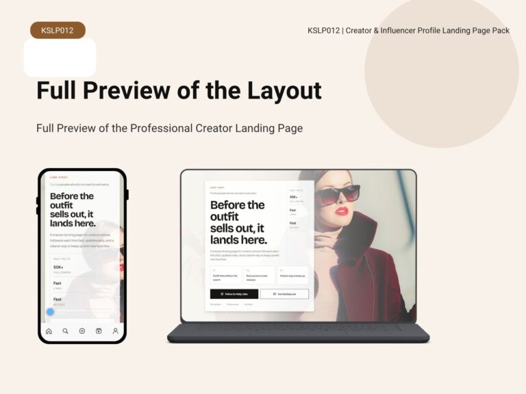 KSLP012-08 | Creator & Influencer Profile Landing Page