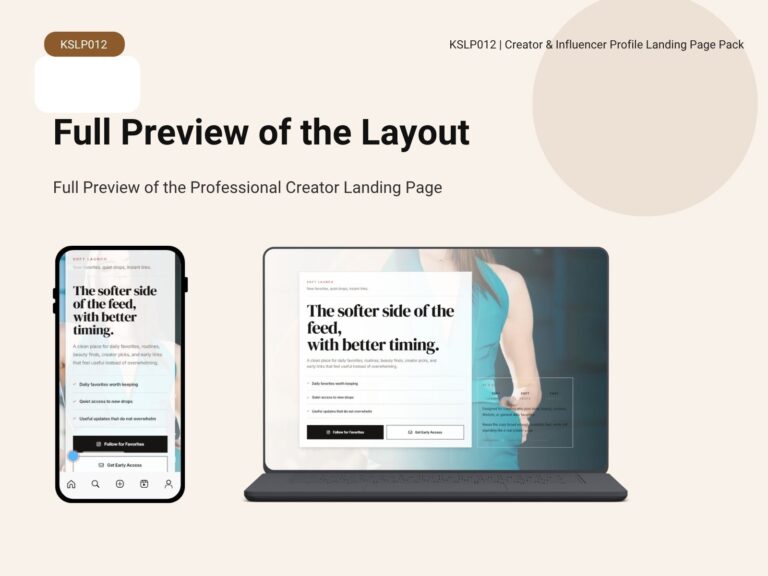 KSLP012-09 | Creator & Influencer Profile Landing Page