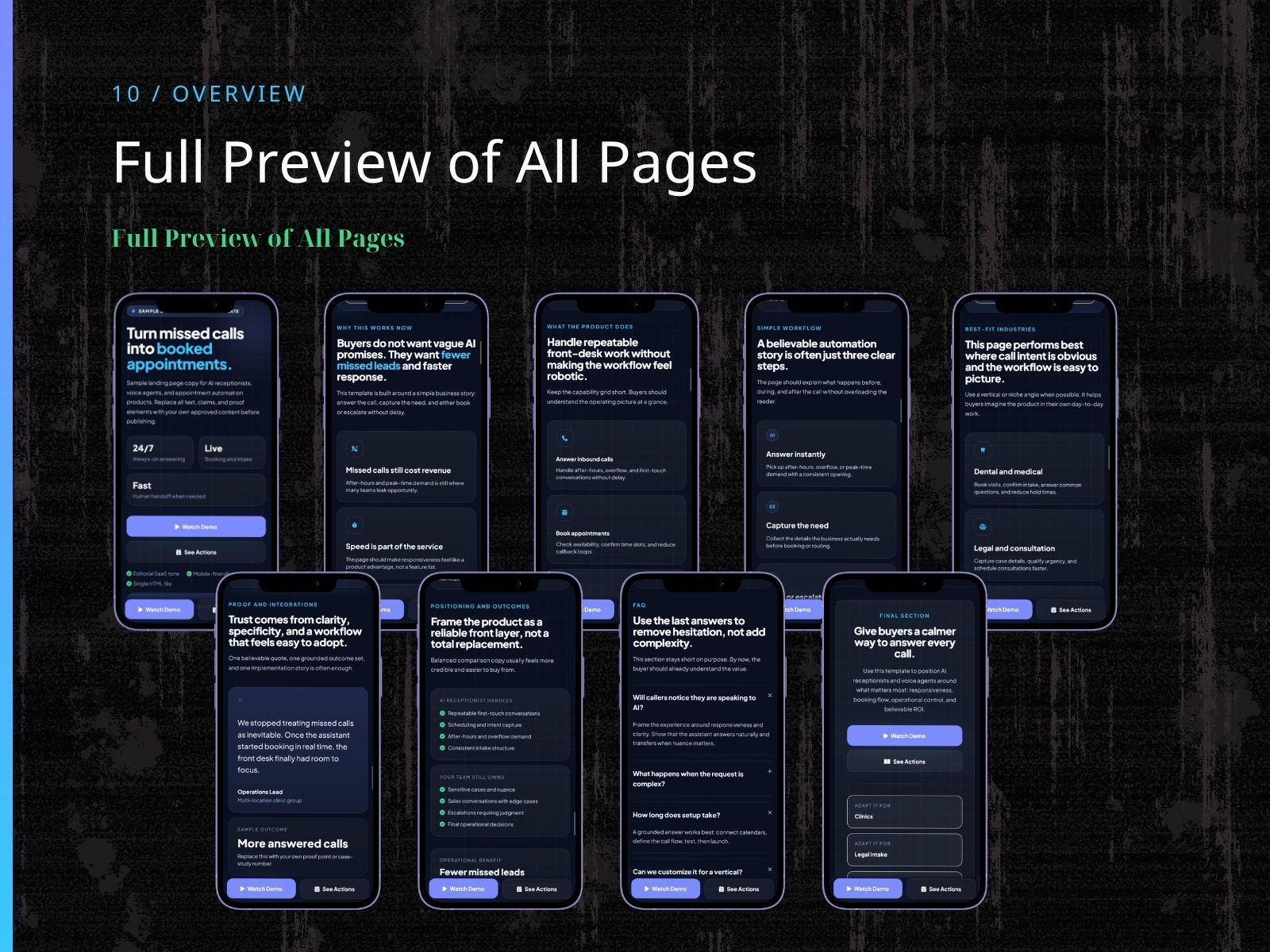 KSLP011 | AI Receptionist & Voice Agent Landing Page Template