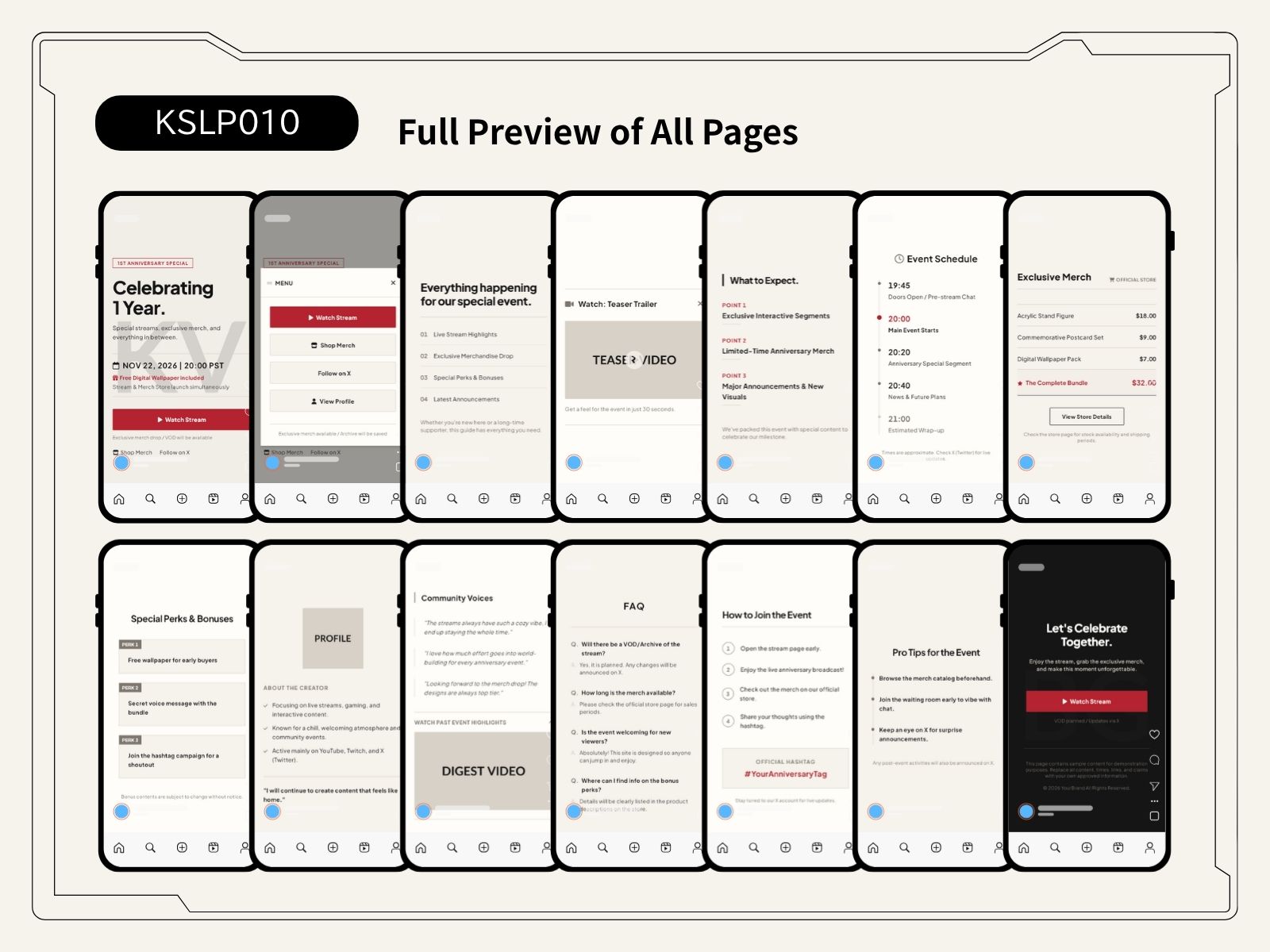 KSLP010|直播與周邊販售落地頁模板