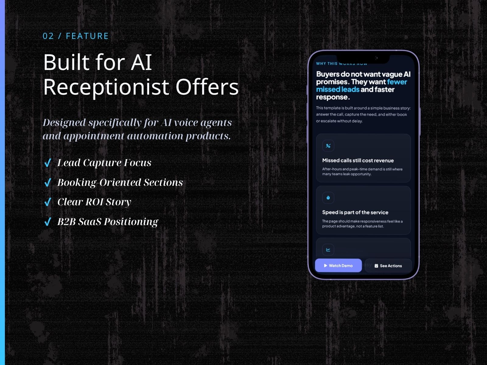 KSLP011 | AI Receptionist & Voice Agent Landing Page Template