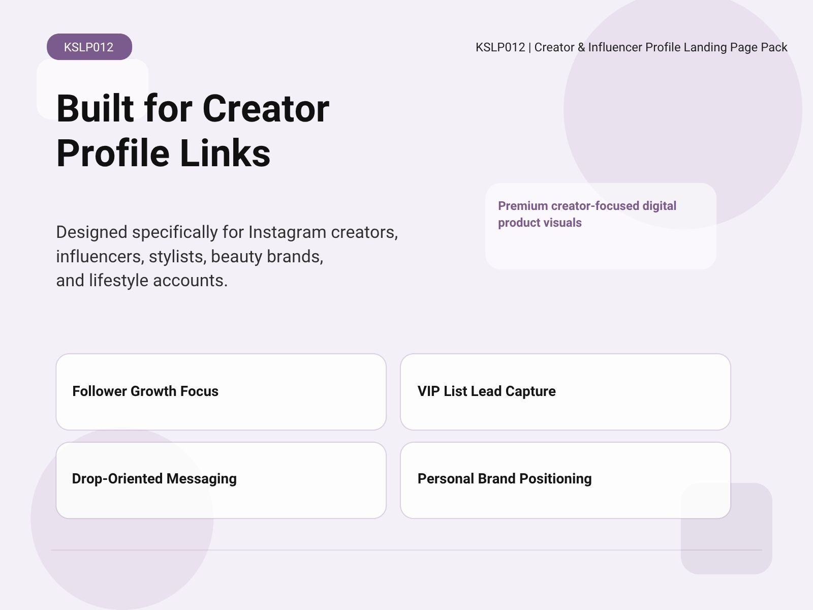 KSLP012-06 | Creator & Influencer Profile Landing Page