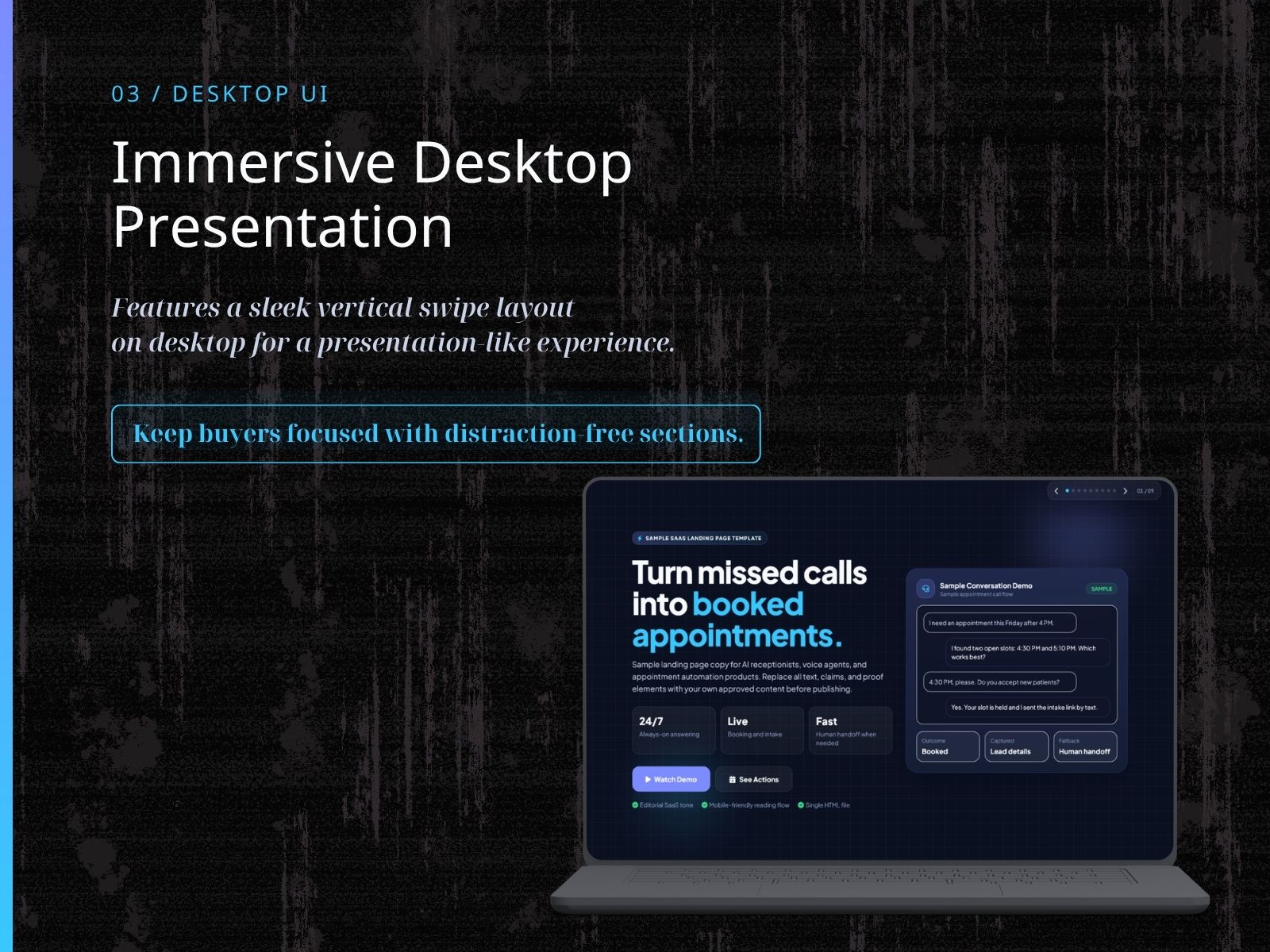 KSLP011 | AI Receptionist & Voice Agent Landing Page Template