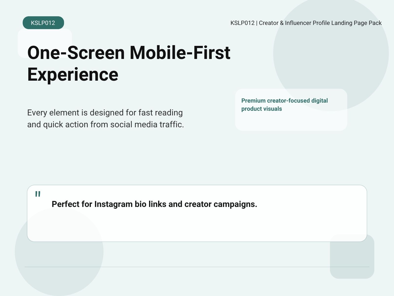 KSLP012-02 | Creator & Influencer Profile Landing Page
