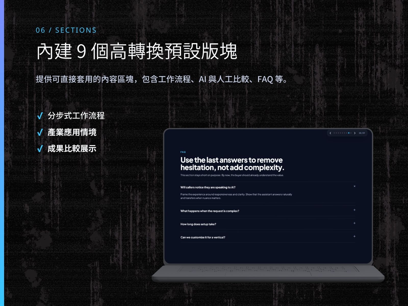 KSLP011 | AI 接待員與語音代理登陸頁範本