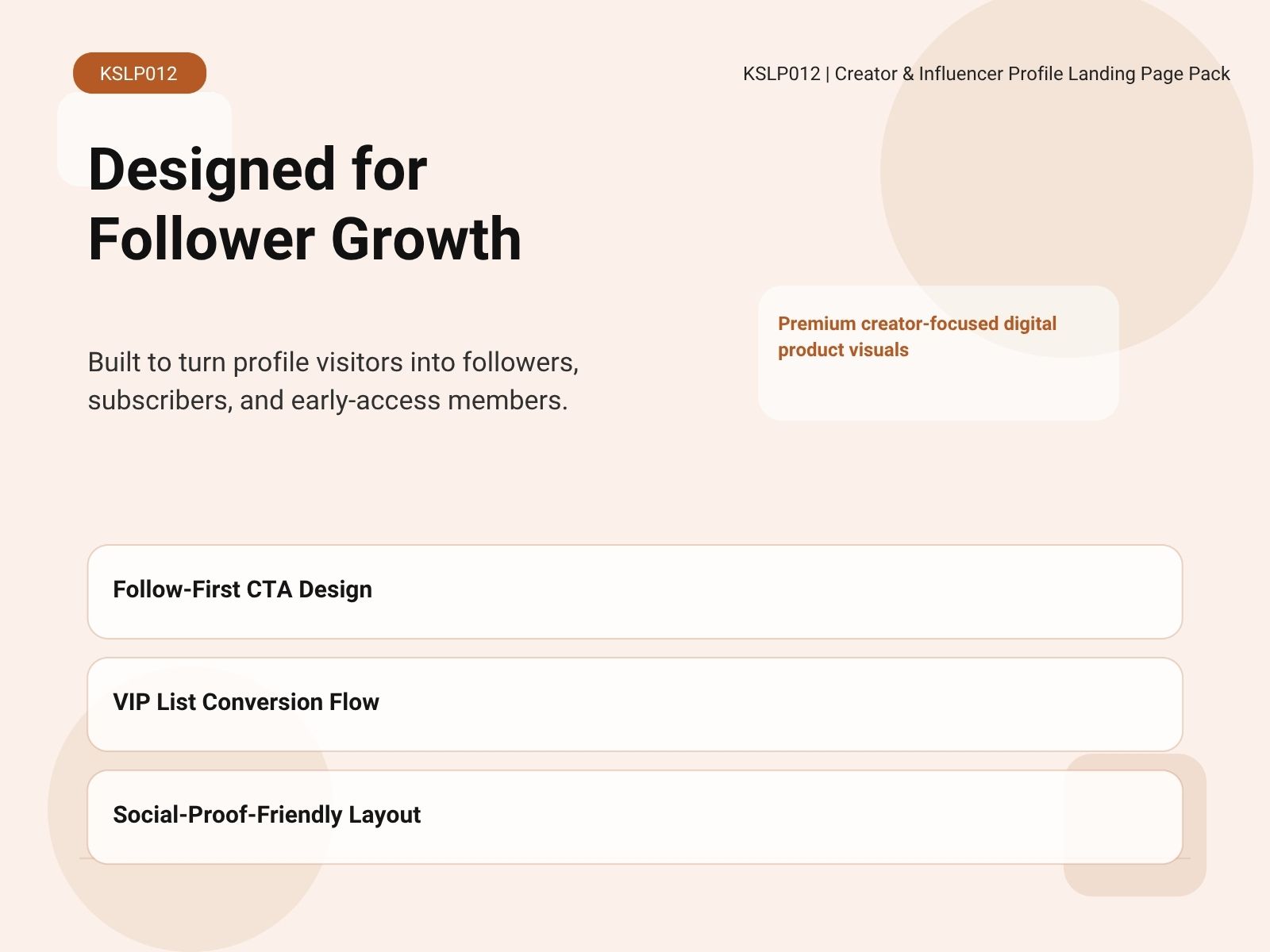 KSLP012-05 | Creator & Influencer Profile Landing Page