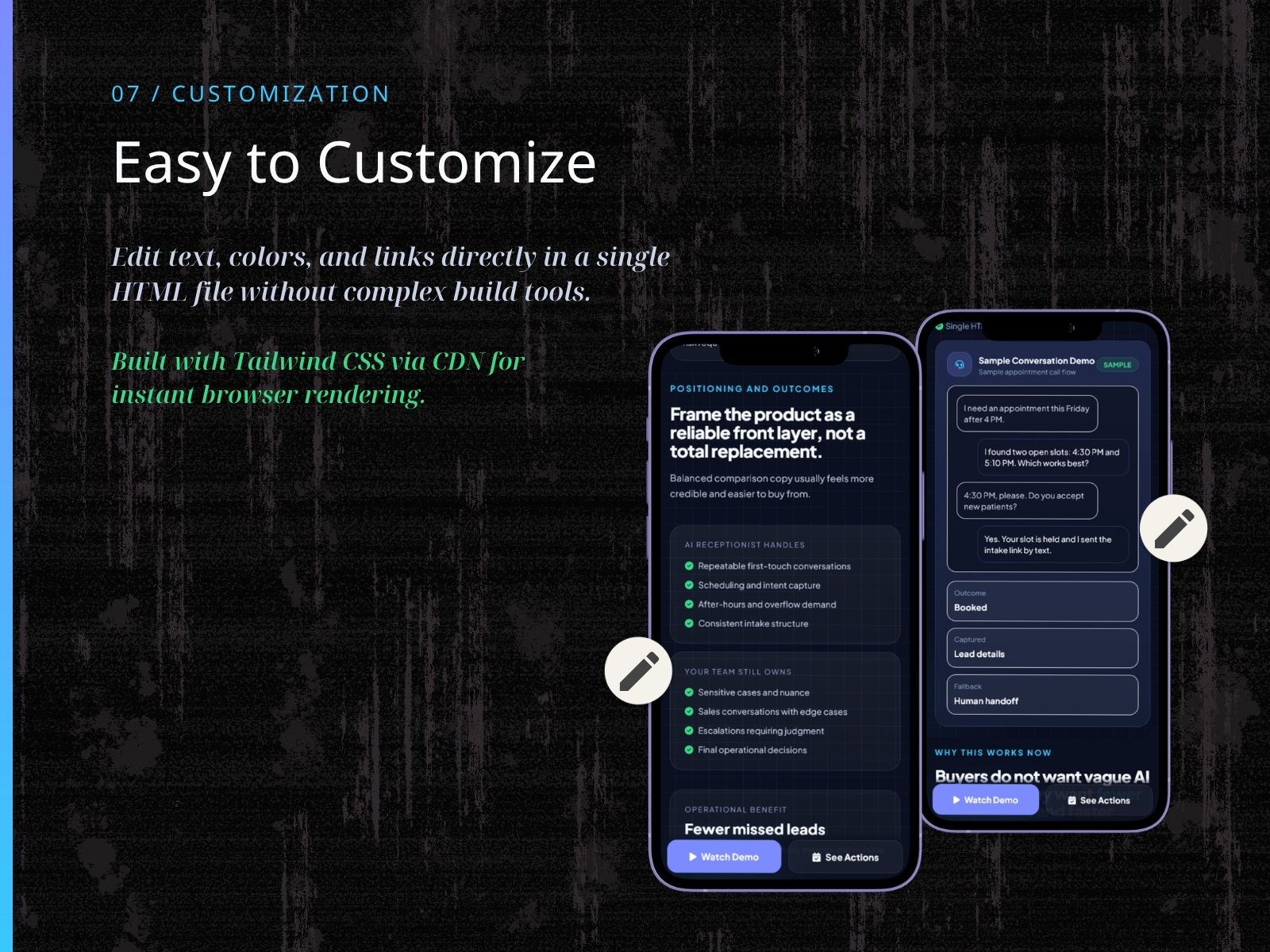 KSLP011 | AI Receptionist & Voice Agent Landing Page Template