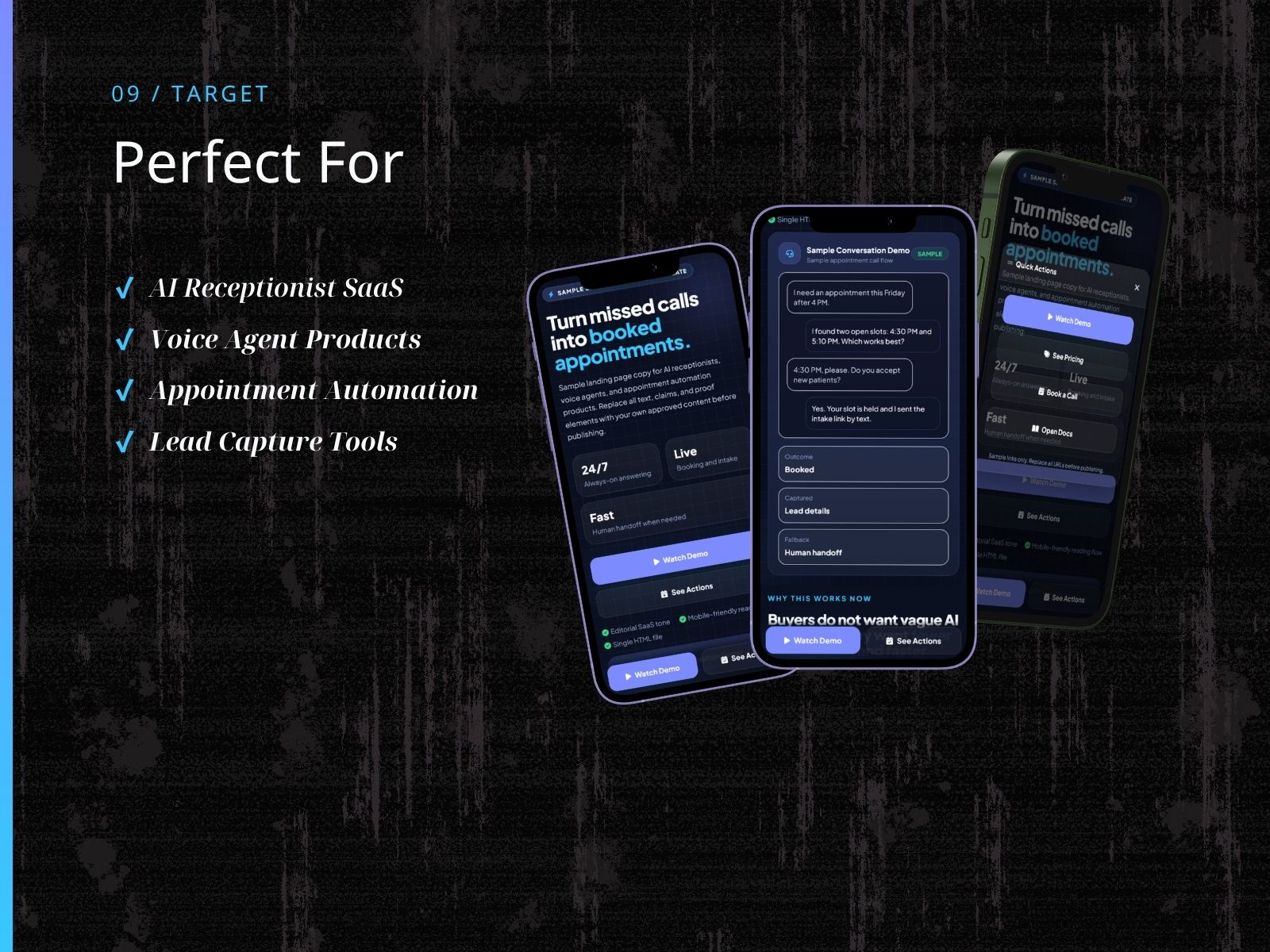 KSLP011 | AI Receptionist & Voice Agent Landing Page Template