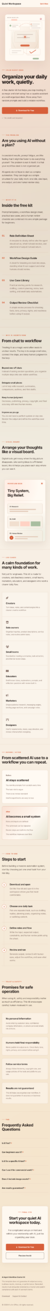 LP014 | Free AI Agent Workflow Landing Page Theme