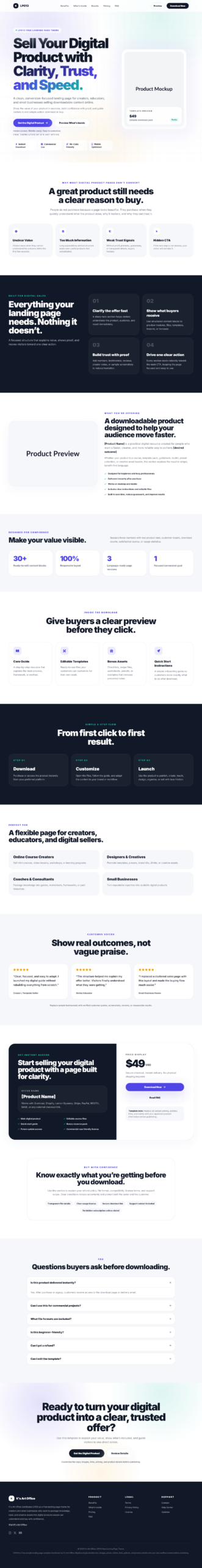 KSLP013 | Free Digital Product Landing Page Theme