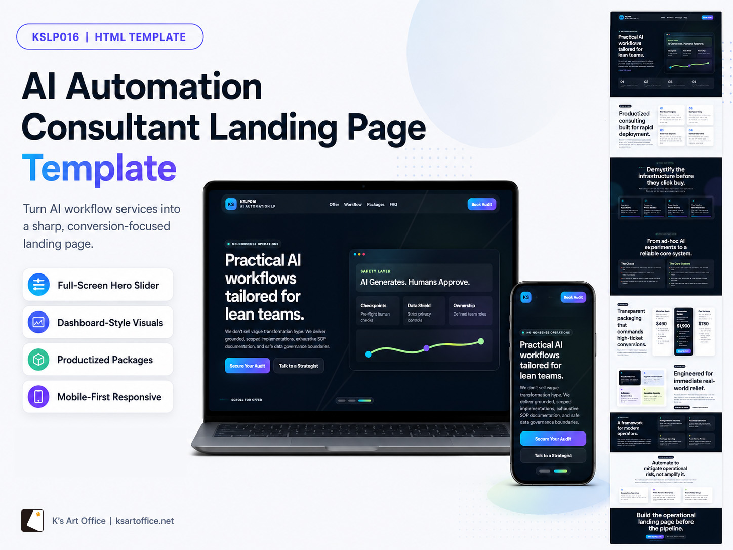 KSLP016 | AI Automation Consultant Landing Page Template