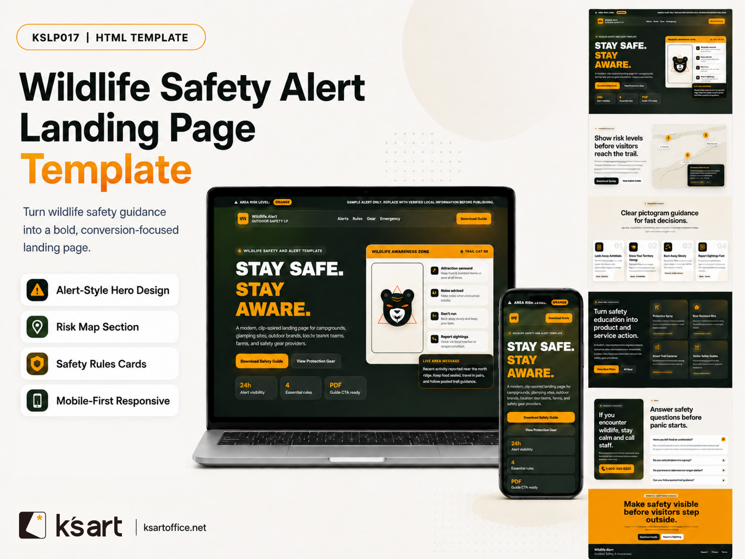 KSLP017 | Wildlife Safety Alert Landing Page Template